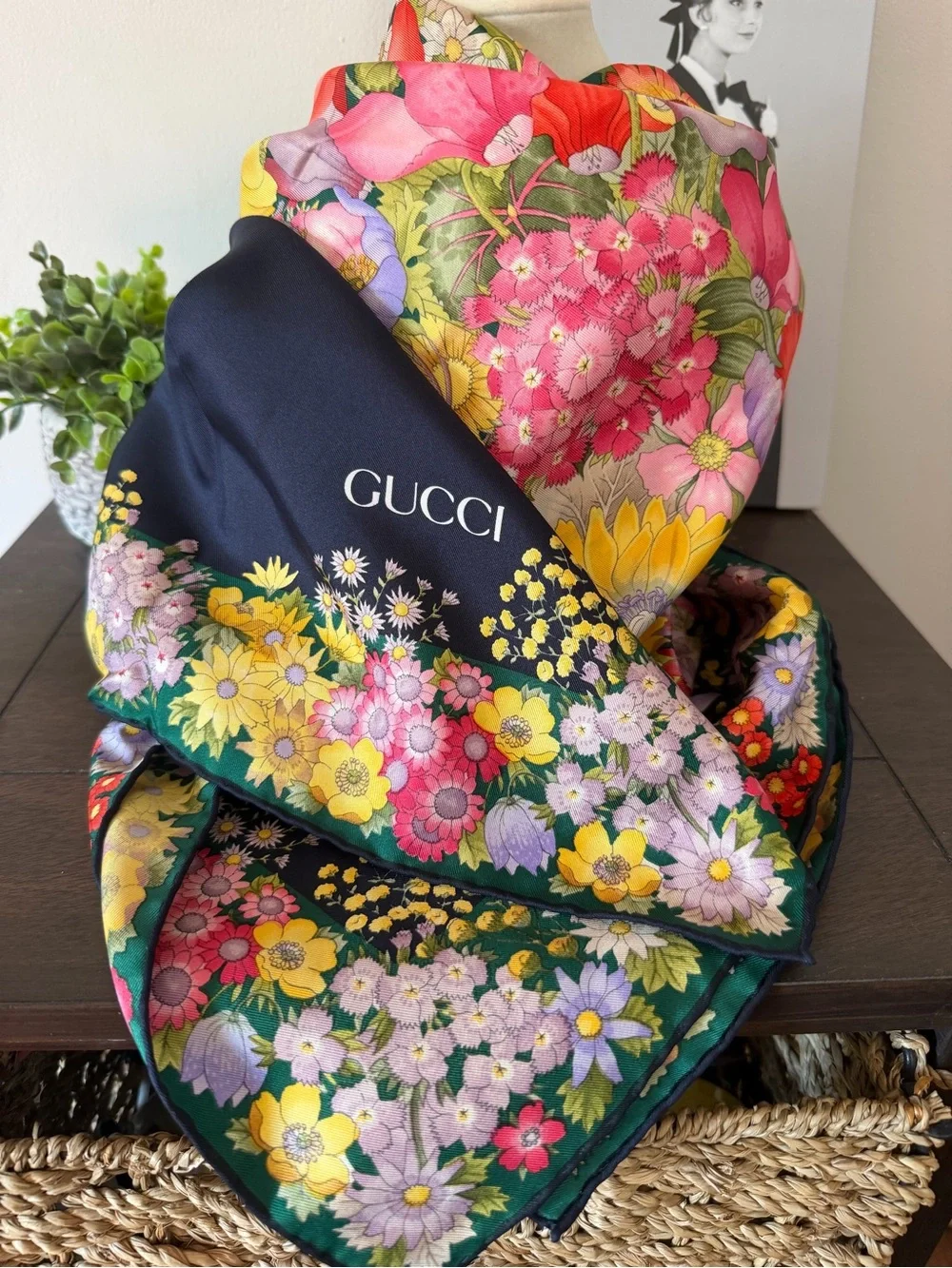 Gucci Silk Floral Scarf